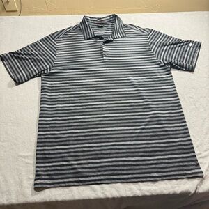 Nike Tiger Woods Collection Black and Gray Striped Polo Shirt men’s Large